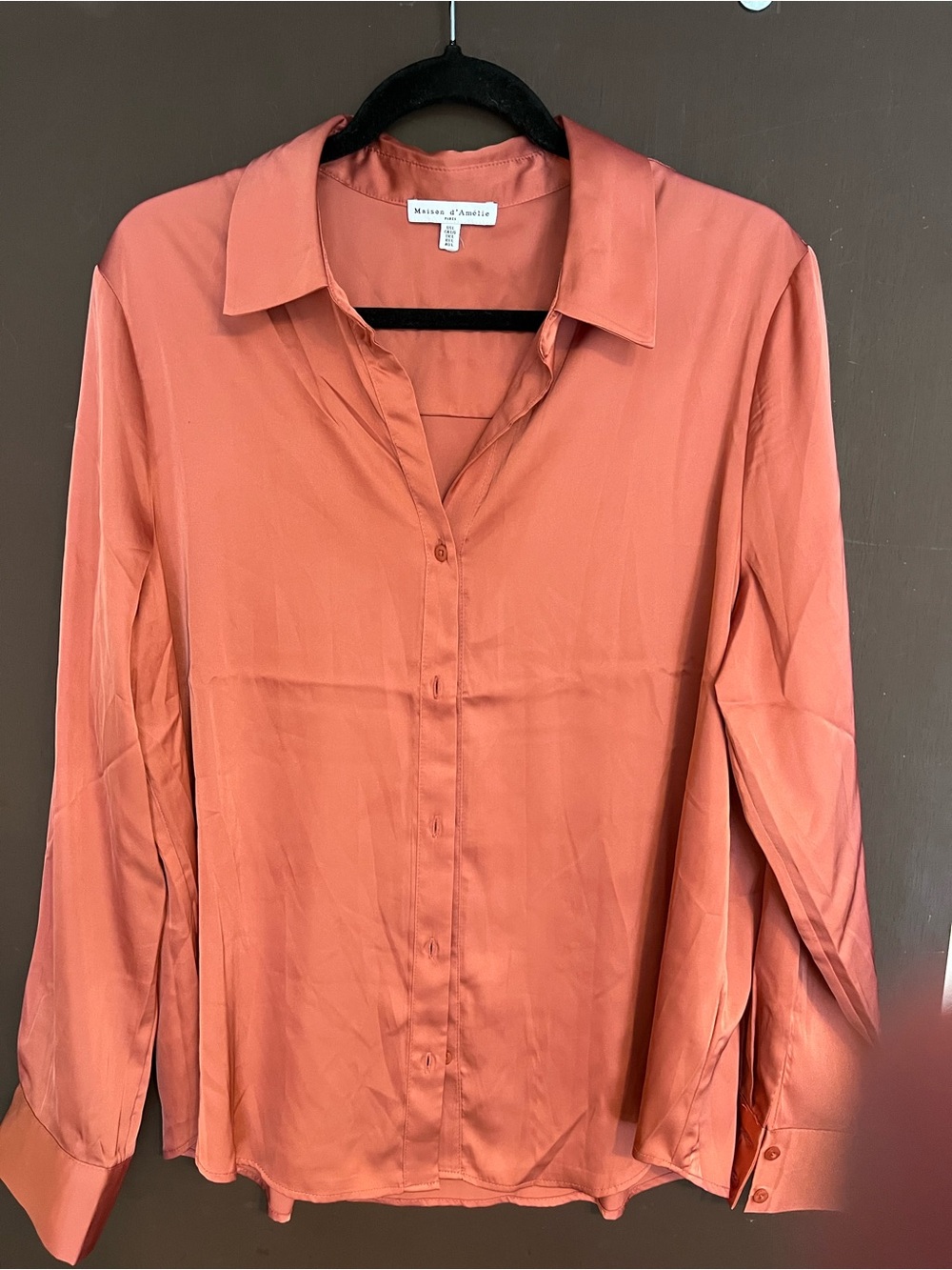 Maison d'Amelie Salmon Button-Up Shirt